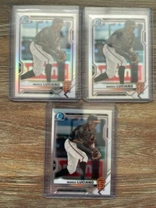2021 Bowman Draft Chrome Marco Luciano ALL Refractor Lot (3) #BDC-131 - Bild 1 von 2