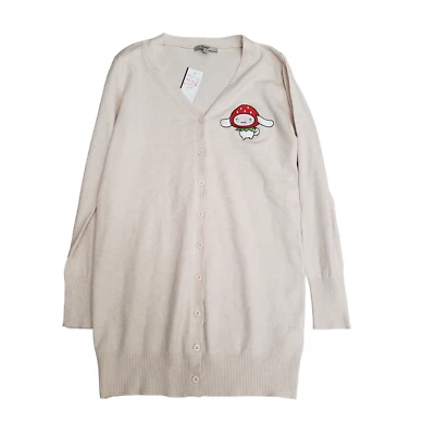 Cardigã Strawberry Cinnamoroll botão longo rosa claro S Kawaii Cottagecore aconchegante - Imagem 1 de 4