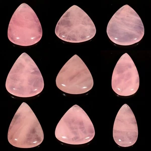 FABULOUS NATURAL TRANSLUCENT PINK ROSE QUARTZ PEAR CABOCHON GEMSTONE CB- - Picture 1 of 10