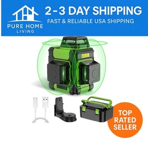 Rechargeable 3x360° Cross Line Laser Level for Construction & Picture Hanging - Picture 1 of 11
