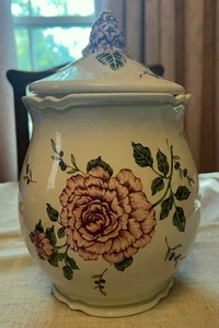 Princess House Vintage Garten Floral Rosa Blumen Kanister 10" NEUWERTIG - Bild 1 von 4