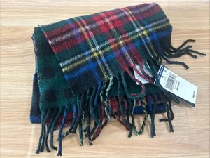 New RALPH LAUREN Scarf  Plaid Virgin Wool Reversible PONY - Picture 1 of 8