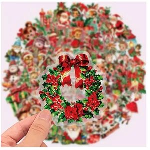 Pegatinas retro de Navidad - 25 piezas - Artesanía - Álbum de recortes - Selección aleatoria - Imagen 1 de 3