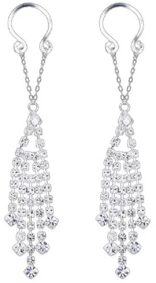 Par de barras de anillo para pezones circonita cúbica diamantes de imitación no perforados de joyería corporal imitación falsa Foto 1 de 3