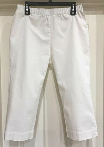 Pantalone MASAI nuovo con etichette - cotone bianco elastico in vita cropped Capri, Large, 20" Insm $138 - Foto 1 di 5