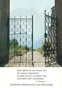 God Opens a New Gate for You POSTCARD, GERMAN RELIGIOUS NEW YEAR GREETINGS - Picture 1 of 2