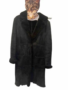 Shearling Leather long Coat Women’s Lightly Pre-Owned - Picture 1 of 12