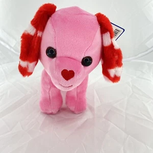 Neu mit Etikett Build A Bear Plüsch rosa Herz Welpe Hund rote Herzen Ohren 028087 Drelin 09/19 - Bild 1 von 9
