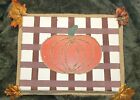 Original Hand-painted Acrylic Pumpkin Painting with Twine and Burlap Accents