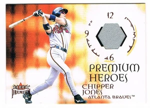 2001 Fleer Premium Heroes Chipper Jones Game Used Jersey Relic - Picture 1 of 2