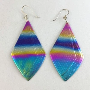 Titanium Rainbow Earrings Large, #TEf-1 Three Left - Picture 1 of 4