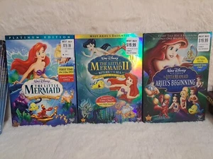 Walt Disney The Little Mermaid 1 & 2 Ariel's Beginning DVD Lot With Slipcovers - Picture 1 of 14