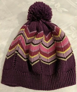Nuevo sin etiquetas ""MISSONI"" para Target púrpura Zig Zag Chevron gorro pompón de invierno, talla única - Imagen 1 de 6