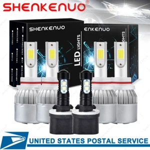 6000K LED Headlights + Fog Light Bulbs For GMC Sierra 1500 2500HD 3500 2002-2006 - Picture 1 of 9