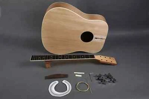 MAKE YOUR OWN DREADNOUGHT ACOUSTIC 6 STRING GUITAR-DIY KIT-PARTS INCLUDED - Picture 1 of 8