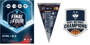 2023 UCONN HUSKIES CHAMPIONS HERREN FINAL VIER SPIELTAGE PROGRAMM PIN WIMPEL 2025 - Bild 1 von 4