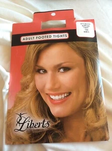Liberts Adult Footed Suplex Tights Tan C Style 212 Vtg USA Made Nylon Spandex - Picture 1 of 4