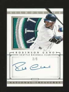 2014 National Treasures Robinson Cano Mariners Jumbo Sleeve Logo Patch Auto 2/5 - Picture 1 of 2