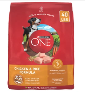 Purina One Dry Dog Food for Adult Dogs High Protein, Real Chicken & Rice, 40 lb - Picture 1 of 12