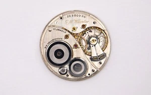 Elgin Grade 452 Pocket Watch Movement 12S 17J 6Adj Model SN#26520936 - Picture 1 of 2