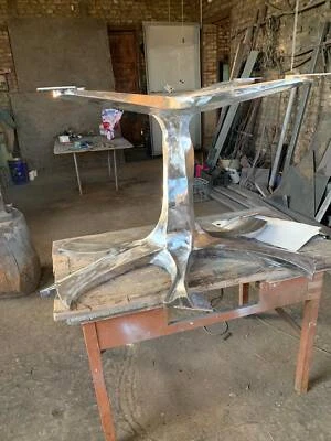 Table Leg Log Decor Tree Stump Coffee Top Iron Decor Blacksmith Hand Forged - Image 1 of 4