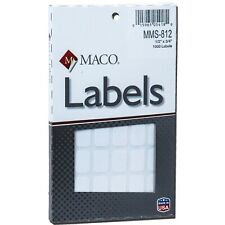 Maco MS-812 1/2 x 3/4" Labels, White, Removable, Pack of 1000