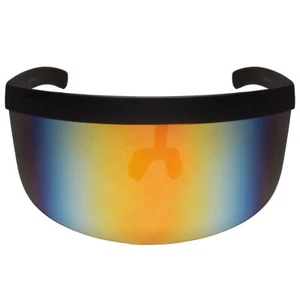 Futuristic Exaggerated Oversized Mono Mirrored Lens Visor Shield Sunglasses - Picture 1 of 2