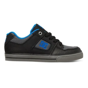 DC SHOES Y PURE SE BLACK GREY BLUE SS 2018 SCARPE BAMBINO 36 37 39 - Picture 1 of 5