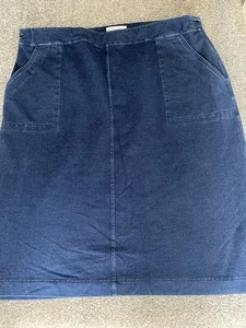 White Stuff Denim Skirt Size18 soft denim elasticated waist pockets - Picture 1 of 9