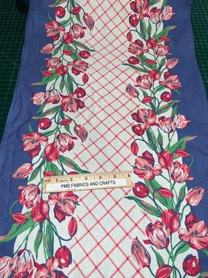 MODA 100% Algodón Toalla Tela Floral Tulipanes 920-318 - 16 in x 36 in predoblado Foto 1 de 4