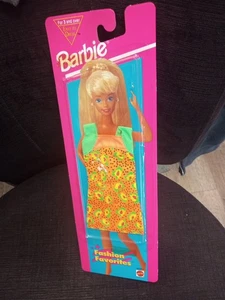 Vintage 1995 Barbie Fashion Favorites Outfit orange & grün Kleid neu versiegelt - Bild 1 von 4