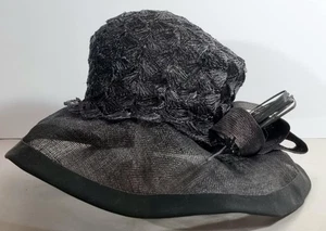 Lorraine Shaw Australia Designer Hat Black 42cm Wide Formal Races Wedding - Bild 1 von 7