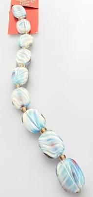 Чешское стекло перемычки бисер Baby синий с красными пятнами 9шт бусина посадки 13 мм - Изображение 1 из 3