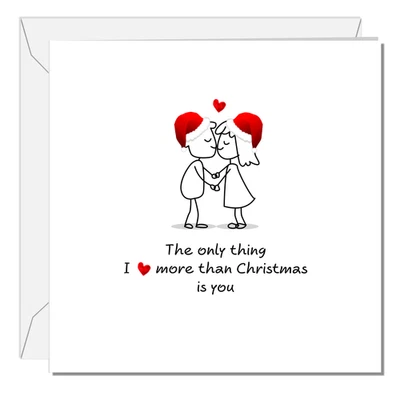 SWIZZOO Romantic Christmas Card Wife Husband Boyfriend Girlfriend Love Heart Cute Sexy