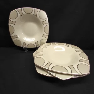 Home Odeon Platin 83/4" Suppenschüsseln mit Rand von Target 4er Set moderne Grafiken - Bild 1 von 11