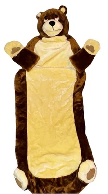 复古 Hugster 睡袋 泰迪熊 毛绒 手袋 学步儿童 53 X 17 英寸 — 第 1/4 张图片