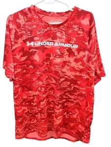 Camiseta Under Armour Suelta Heat Gear Roja Camuflaje Para Hombre XL Manga Corta - Imagen 1 de 5