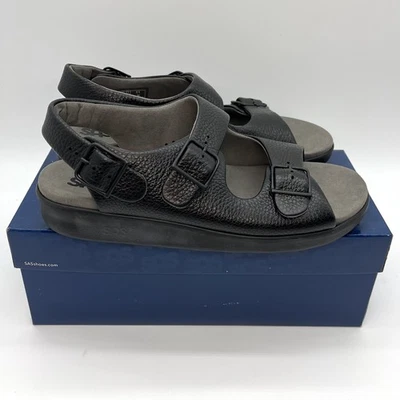 SAS Relaxed Sandals Women 11 M Black Leather Walking Adjustable Strap USA Made - Image 1 of 4