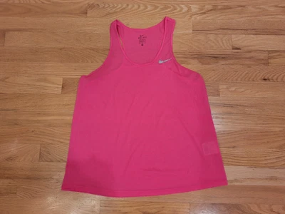 Camiseta sin mangas Nike para mujer transparente holgada rosa neón Drifit poliéster Foto 1 de 4