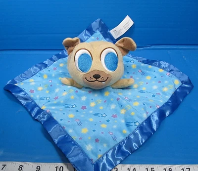 Disney Junior Cachorro Perro Amigos Peluche Rolly Manta de Seguridad Lovey Blue Stars Satinado Foto 1 de 4