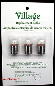 Dept. 56 Replacement Light Bulbs 52707 Set of 3 for Carnival Carousel 54933 New - Picture 1 of 8
