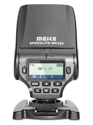 MeiKe MK320 TTL LCD Hot Shoe Flash Speedlight F/ Canon Sony Nikon Fuji Olympus Foto 1 de 4