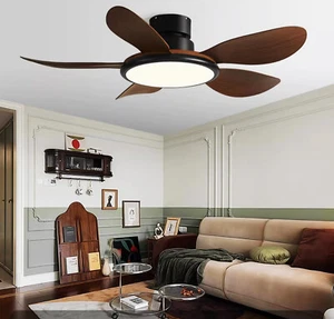 42'' Ceiling Fan With Light DC Motor 6 Speed ABS Blade Remote Control 3 Colors - Picture 1 of 13