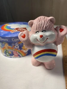 Cheer Pink Care Bear Ceramic 5” & Carebear Trinket Box 5”h. J50 - Picture 1 of 12
