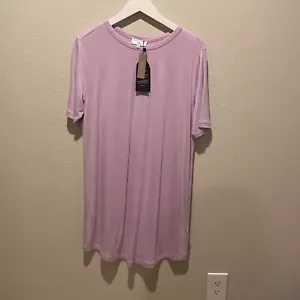 J Crew Universal Standard longline Shirt Medium Lilac Jersey Tunic Spring - Picture 1 of 12