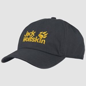 Jack Wolfskin Cap Hat One Size Phanton Organic Cotton Adjustable Snap - Black
