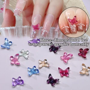 30PCS Butterfly Nail Art Sticker Resin 3D DIY Butterfly Nail Charms Xmas+ ⇗ - Picture 1 of 28