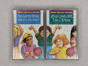 Bible Action Songs "Jesus Loves Me" - "He's Got the Whole World" Two Cassettes - Picture 1 of 8