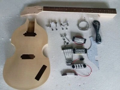 NEW DIY Electric Bass Guitar Kit Violin Bass Build Your Own With All The Parts - Image 1 of 3
