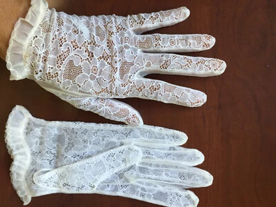 Nuevos guantes vintage con cordones blancos o negros talla 7-hechos en Francia Foto 1 de 4